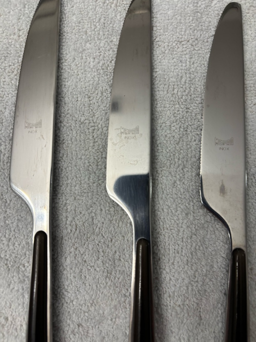 Mepra  24pc Flatware Set Blackish/Brown Resin Italian 18/10 Stainless Steel - Picture 7 of 15